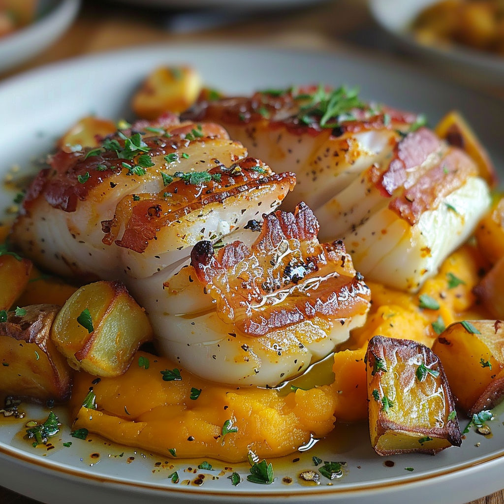 A plate of food with a piece of meat and vegetables.