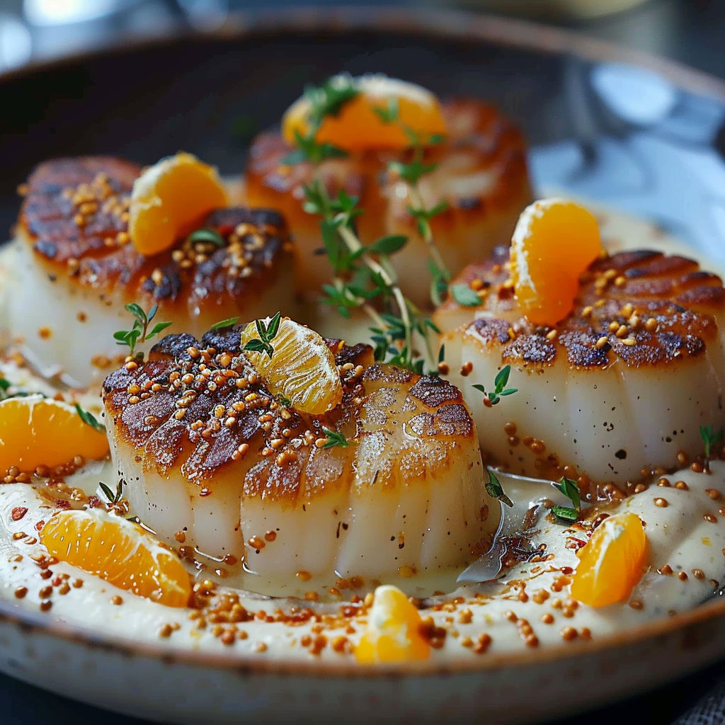 A dish of Saint-Jacques au Sarrasin.