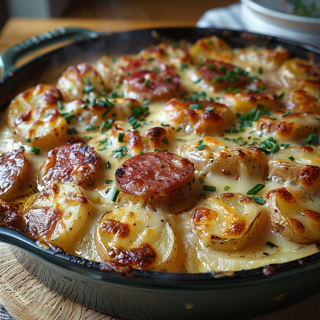 A dish of Morbiflette de Franche-Comté Morbier.