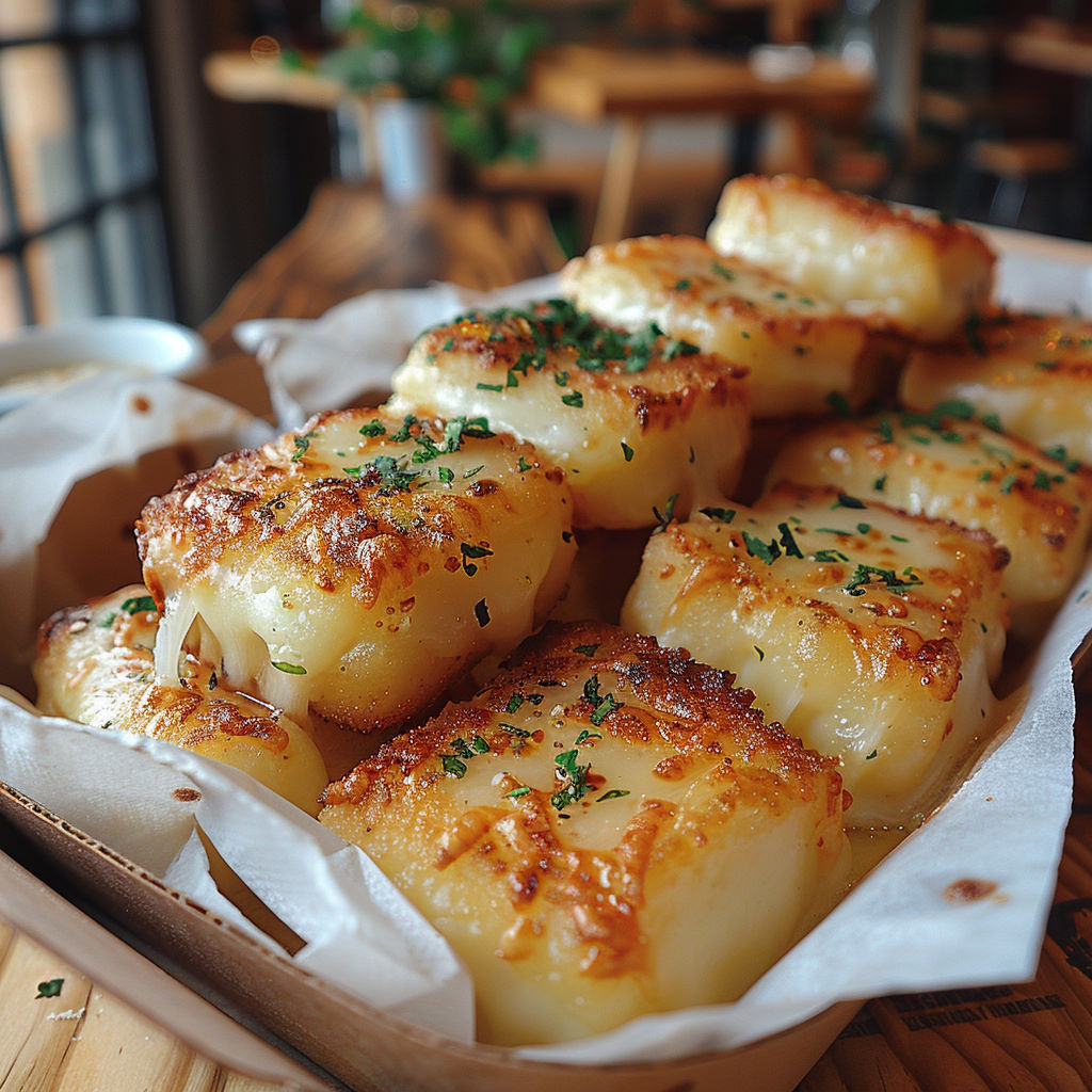 A tray of beignets de fromage corse.