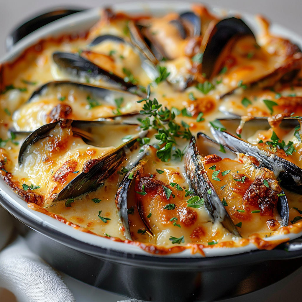 A dish of food with a white plate underneath.