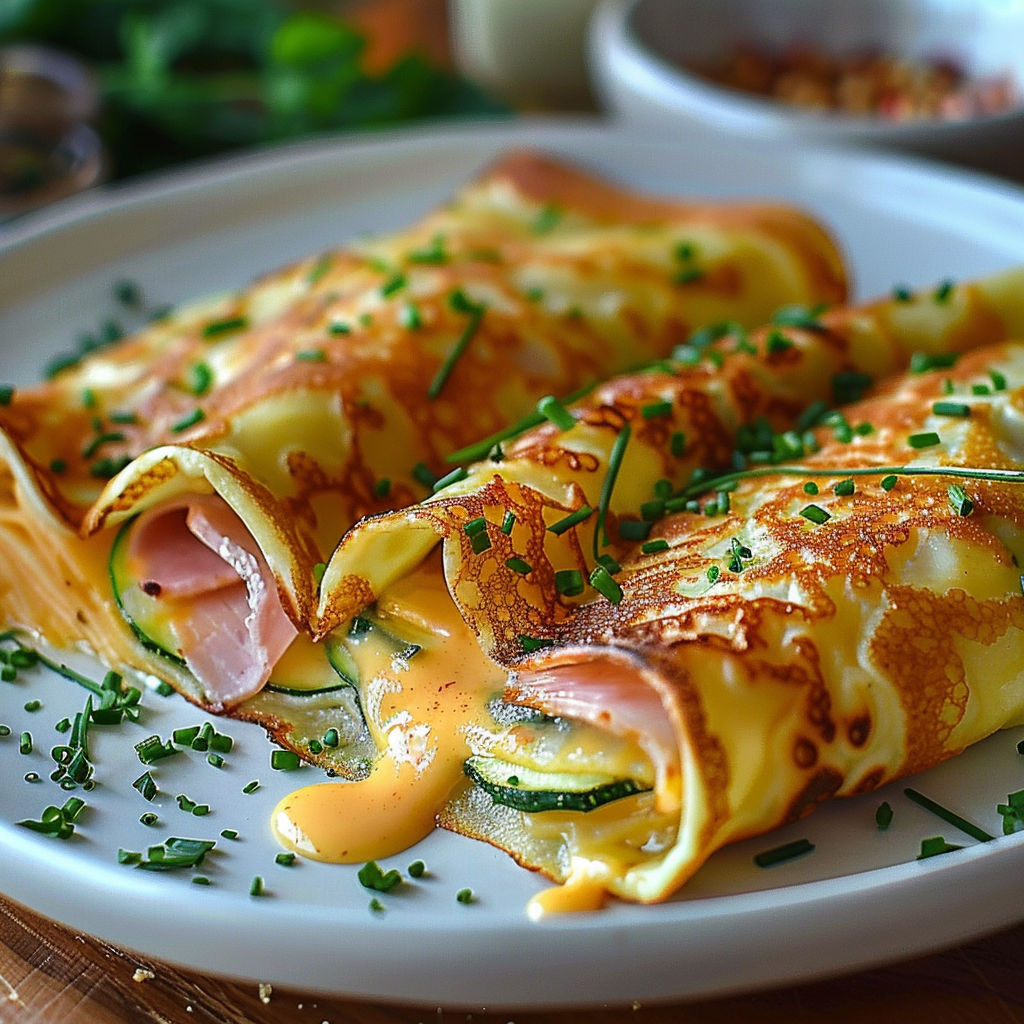 A plate of food with a crepe and a bowl of food.