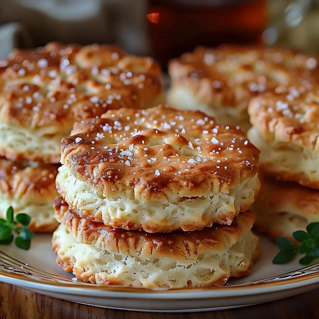 A plate of biscuits with powdered sugar on top.