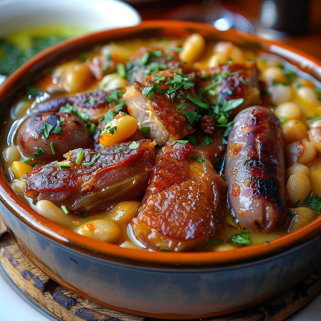 Cassoulet with haricots verts, canard and porc.
