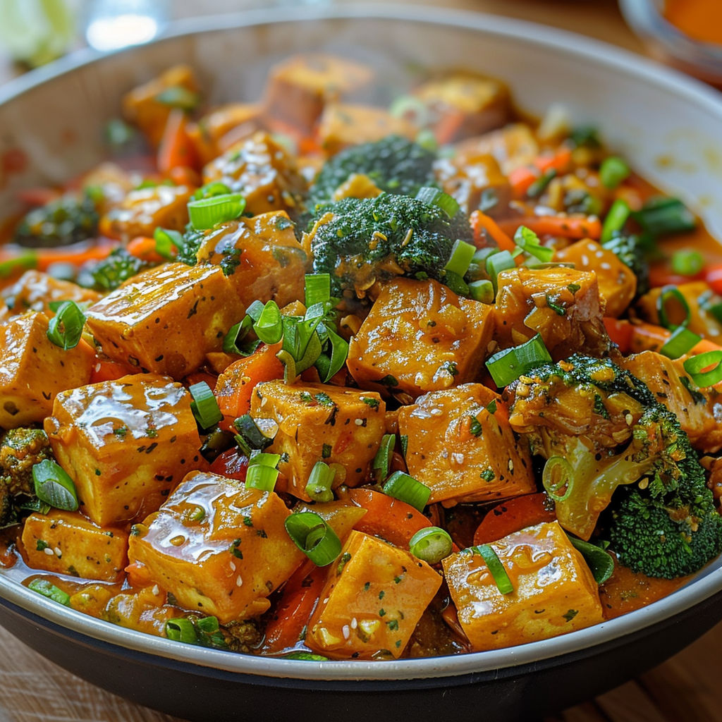 A bowl of food with broccoli and carrots.