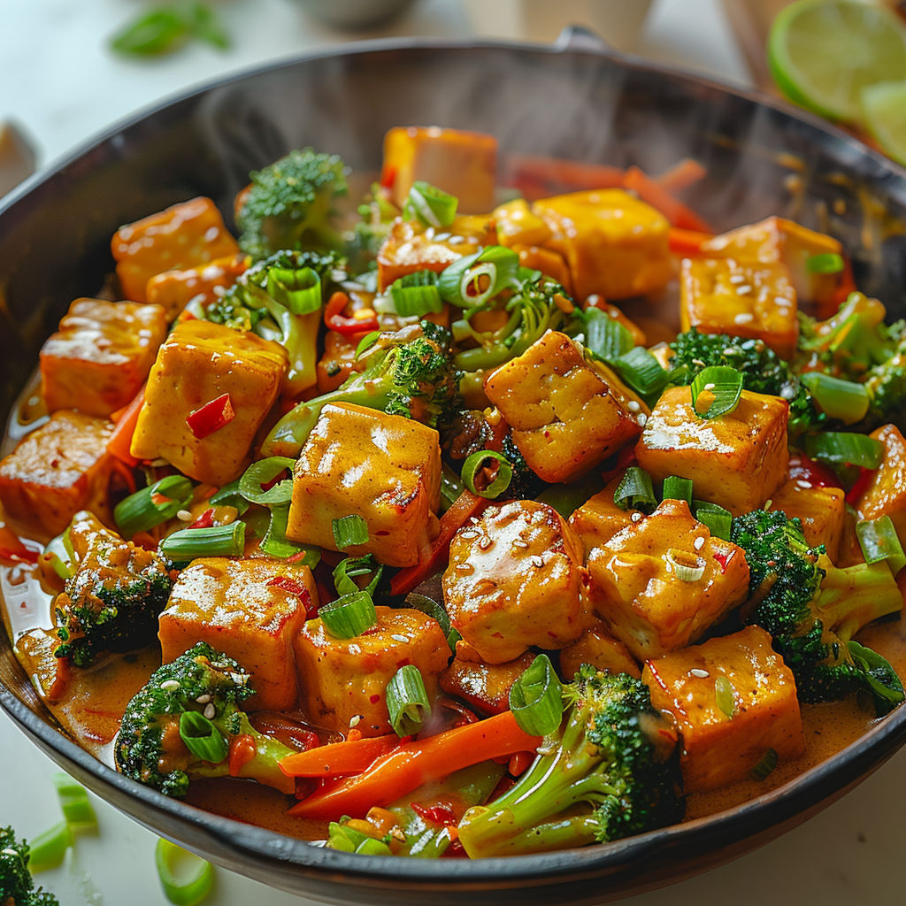 A bowl of food with broccoli and carrots.