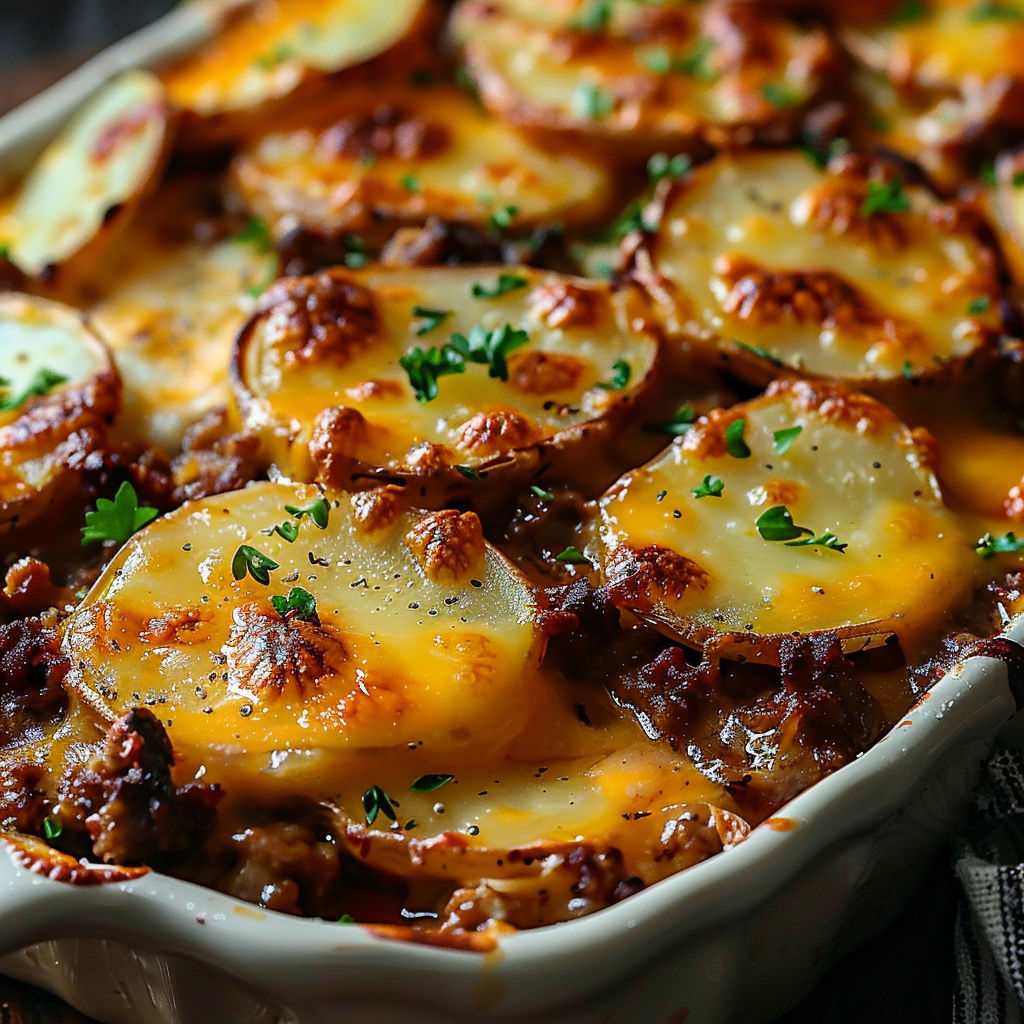 A dish of food with a variety of ingredients.