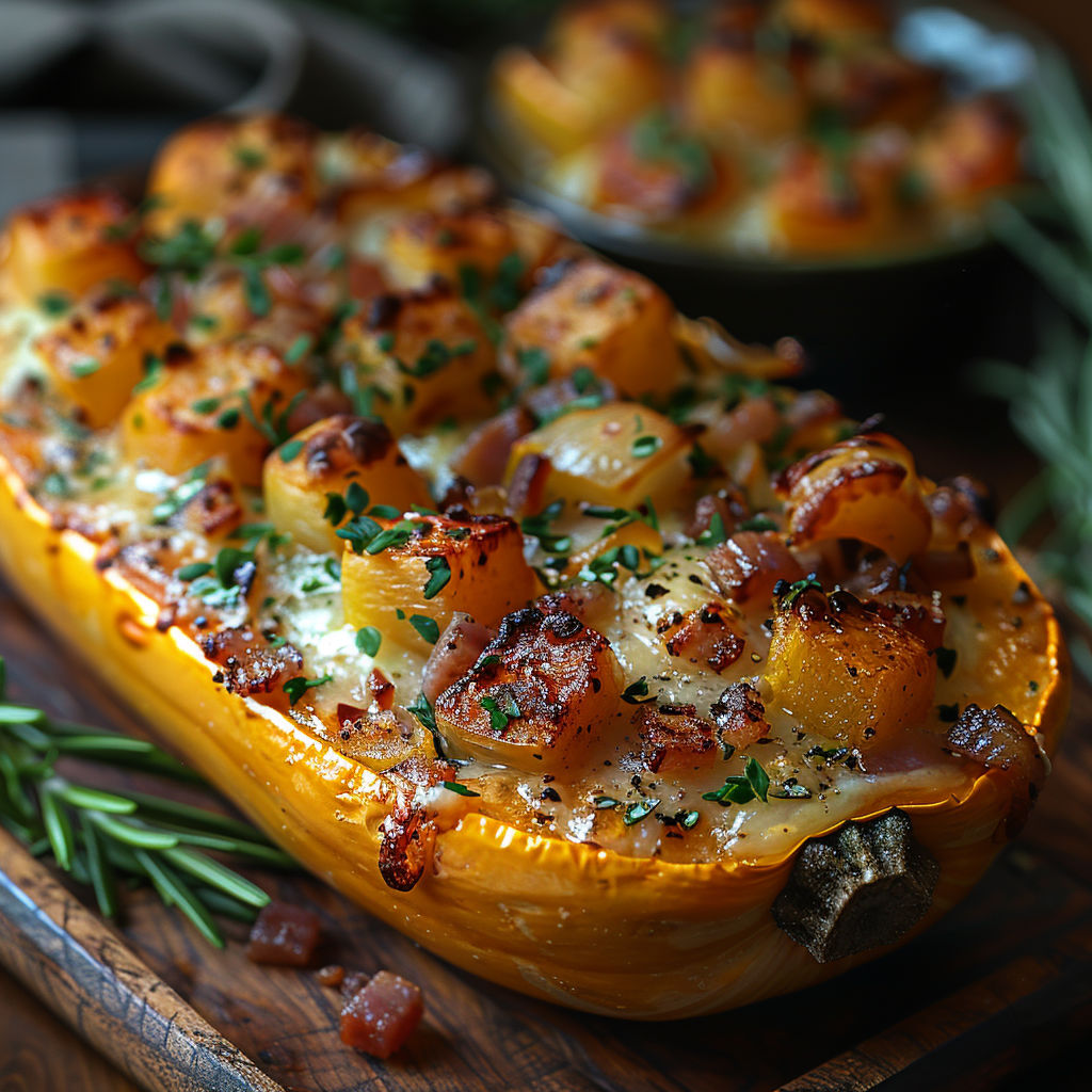 A close up of a roasted vegetable dish.