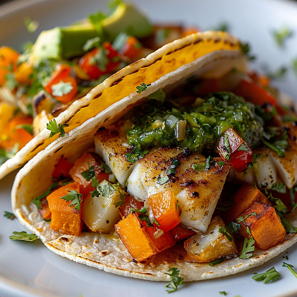 A plate of food with a taco and vegetables.
