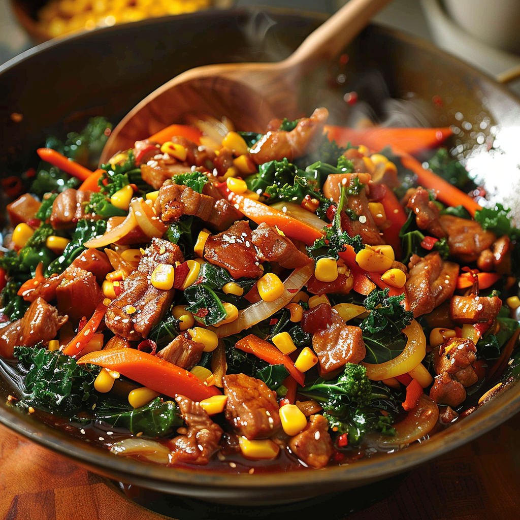 A bowl of food with a spoon in it.