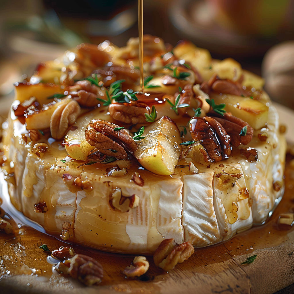 A slice of Brie au Four Pommes Érable.