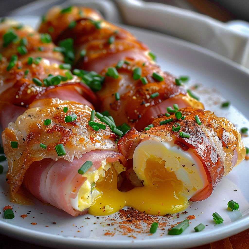 A plate of food with a fried egg and bacon.