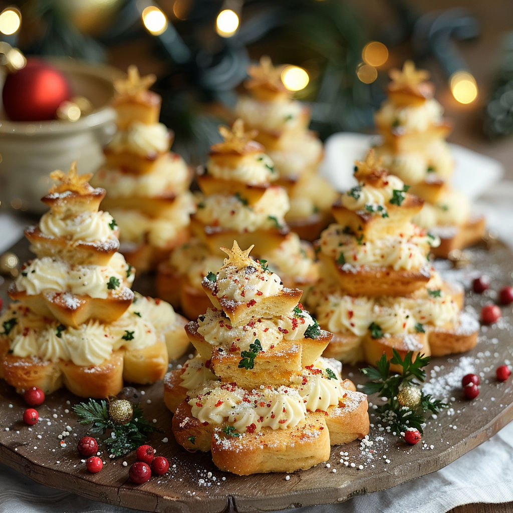 A plate of pastries decorated like Christmas trees.