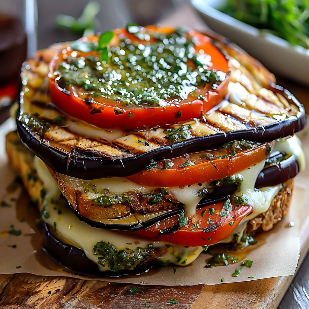 A stack of vegetables on a plate.