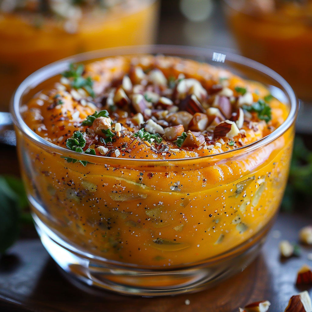 A bowl of food with a spoon in it.