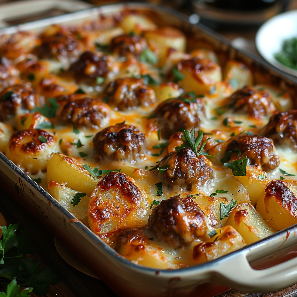 A pan of food with meat and vegetables.
