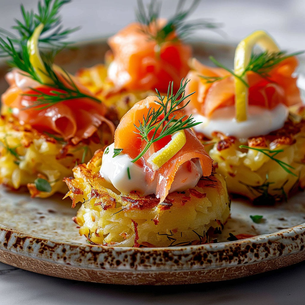 A plate of food with a lemon wedge on top.