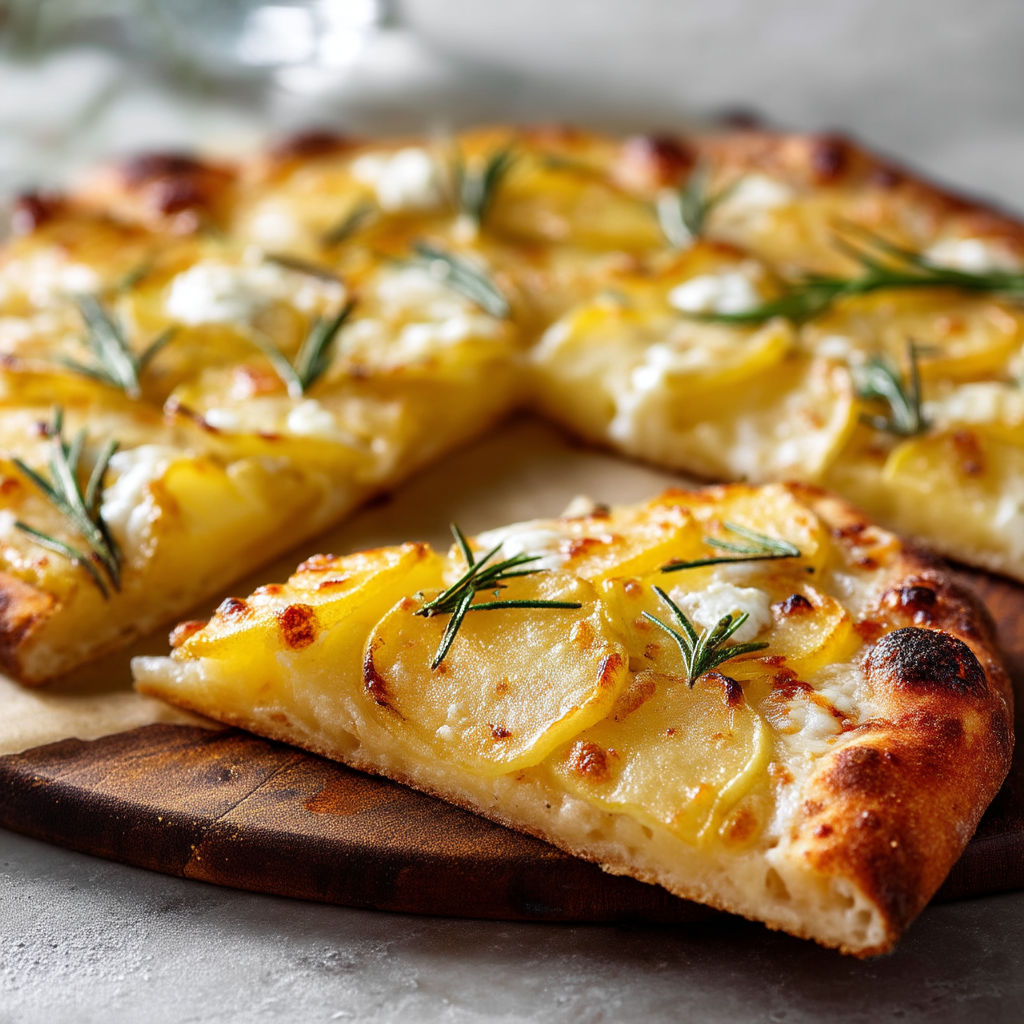 A slice of pizza with cheese and herbs.