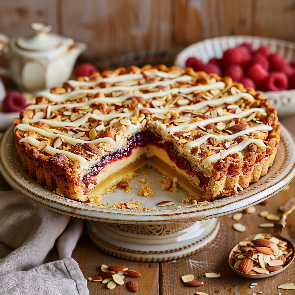 A slice of pie with a dollop of whipped cream.