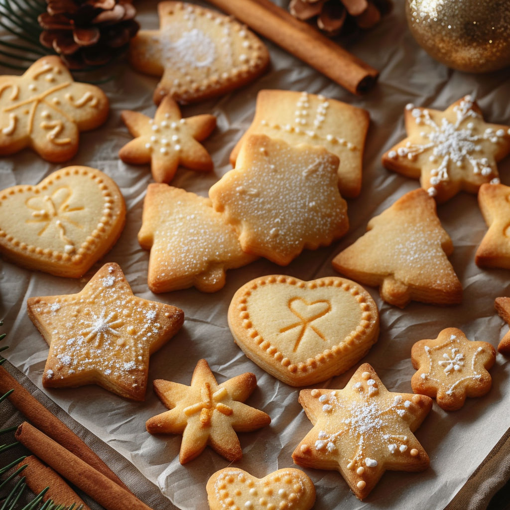 A plate of cookies with stars on them.