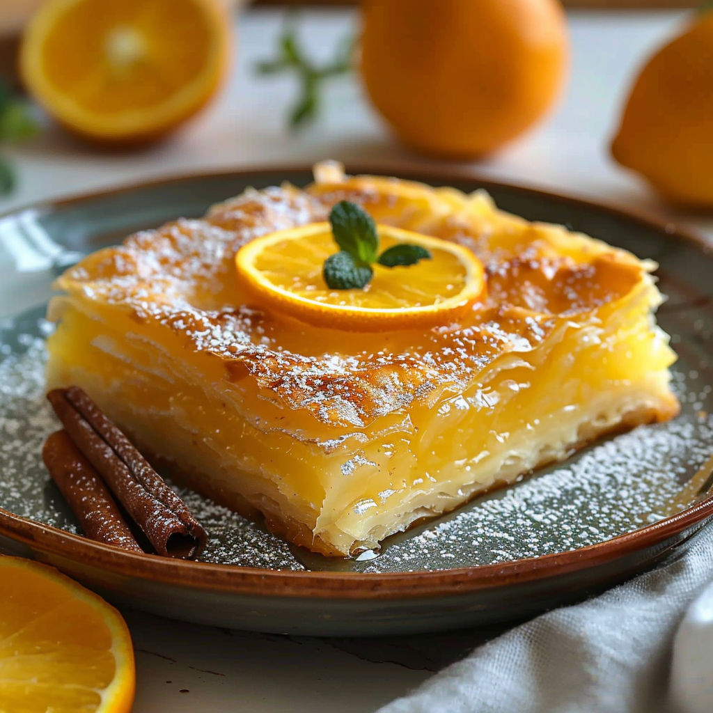 A slice of greek orange cake.