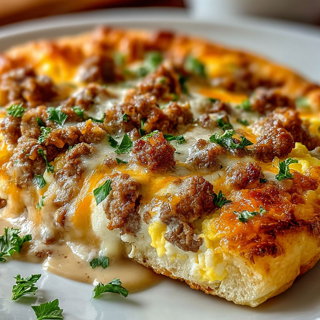 A slice of pizza with meat and cheese on a white plate.