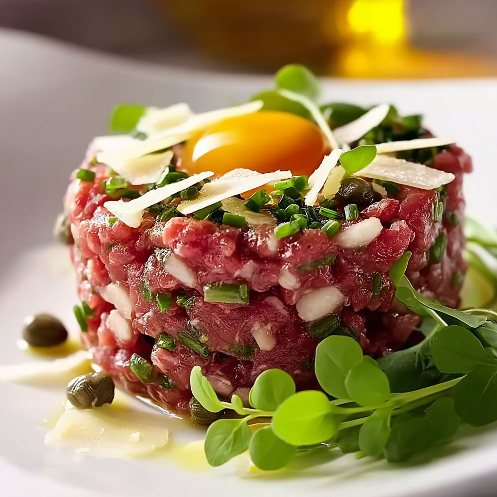 A plate of meat with a fried egg on top.