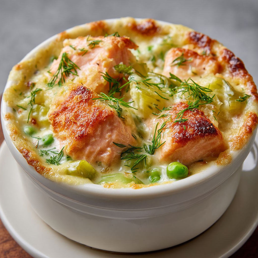 A bowl of food with a salmon dish.
