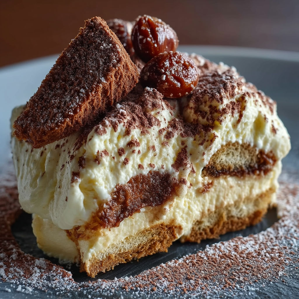 A slice of cake with chocolate and white frosting.