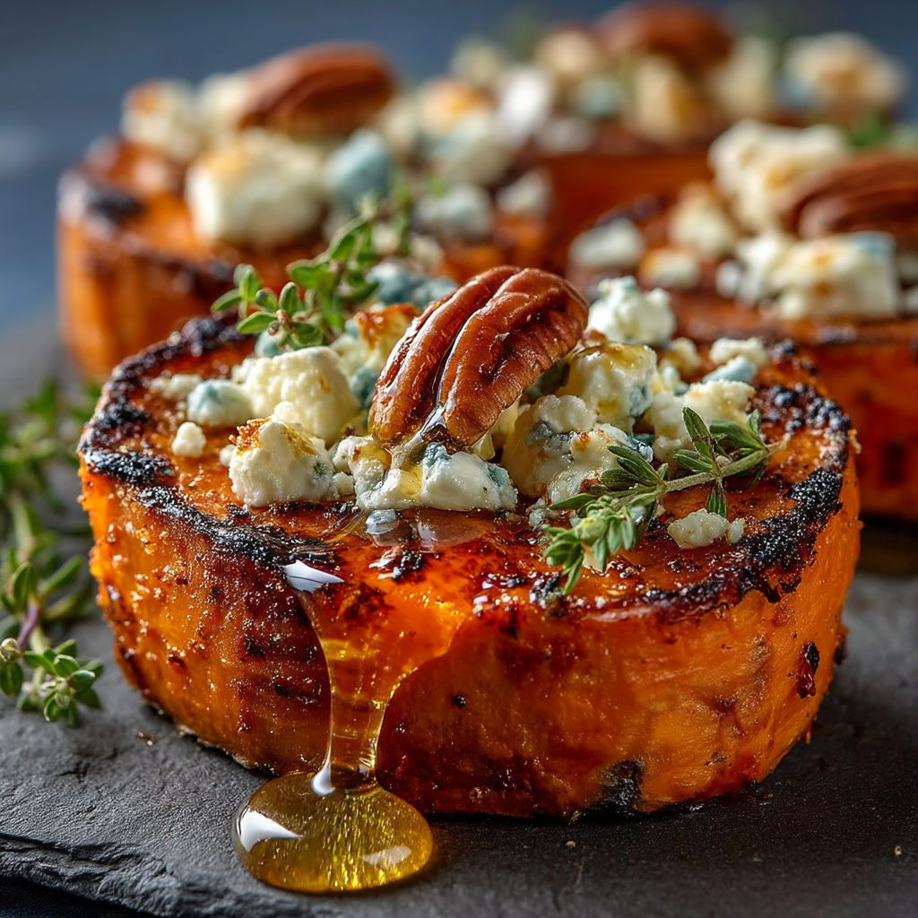 A dish of food with a sauce drizzled over it.