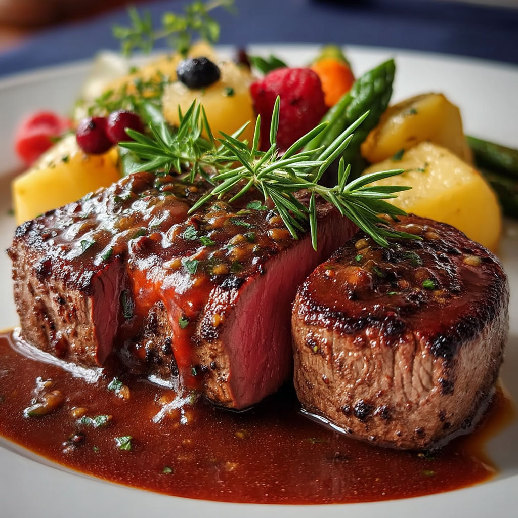 A plate of meat with a sauce on it.