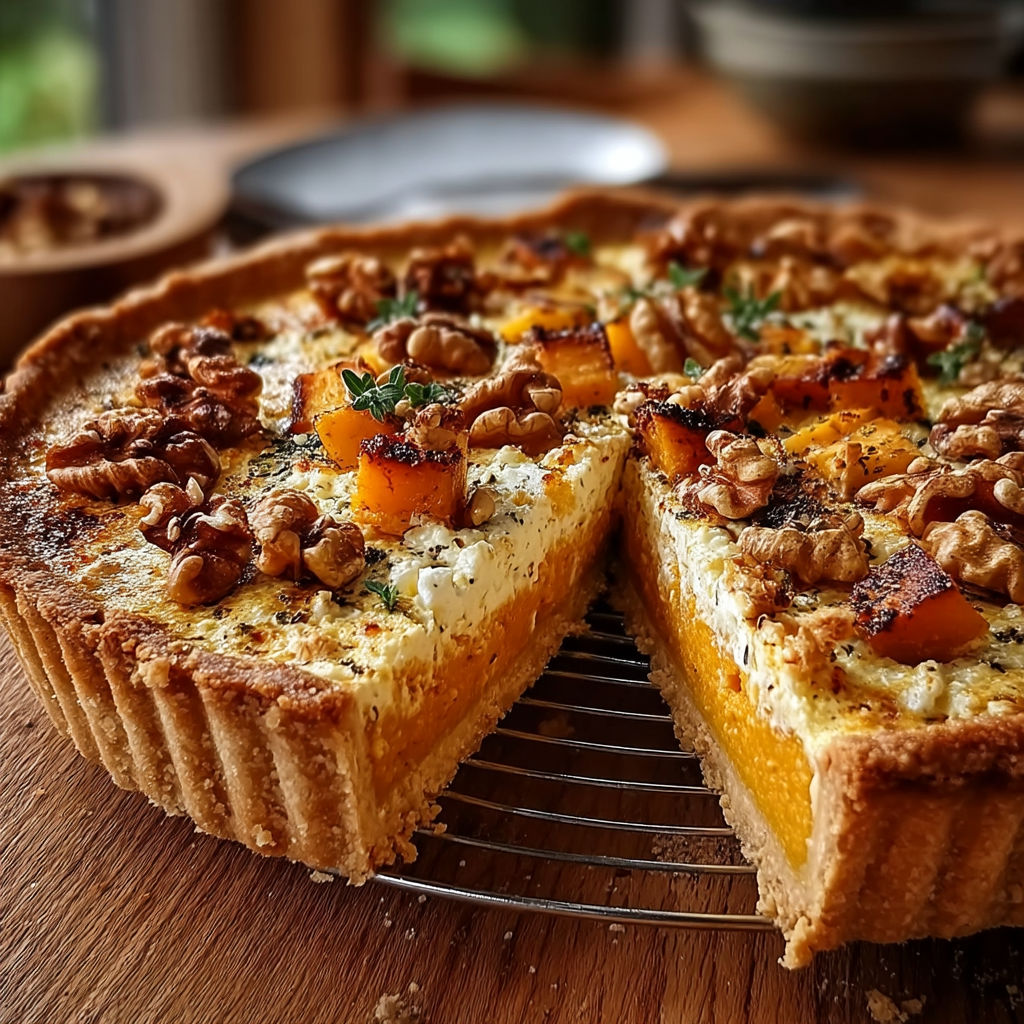 A slice of pie with a nut topping.