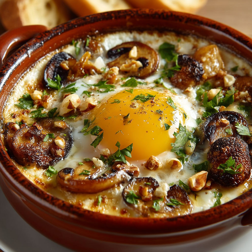 A bowl of food with a fried egg on top.