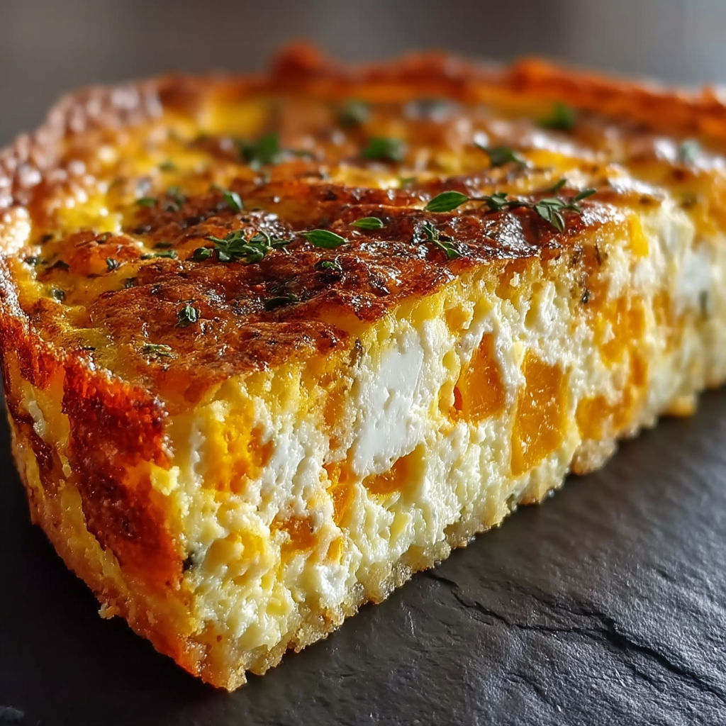 A slice of a quiche with a crust.