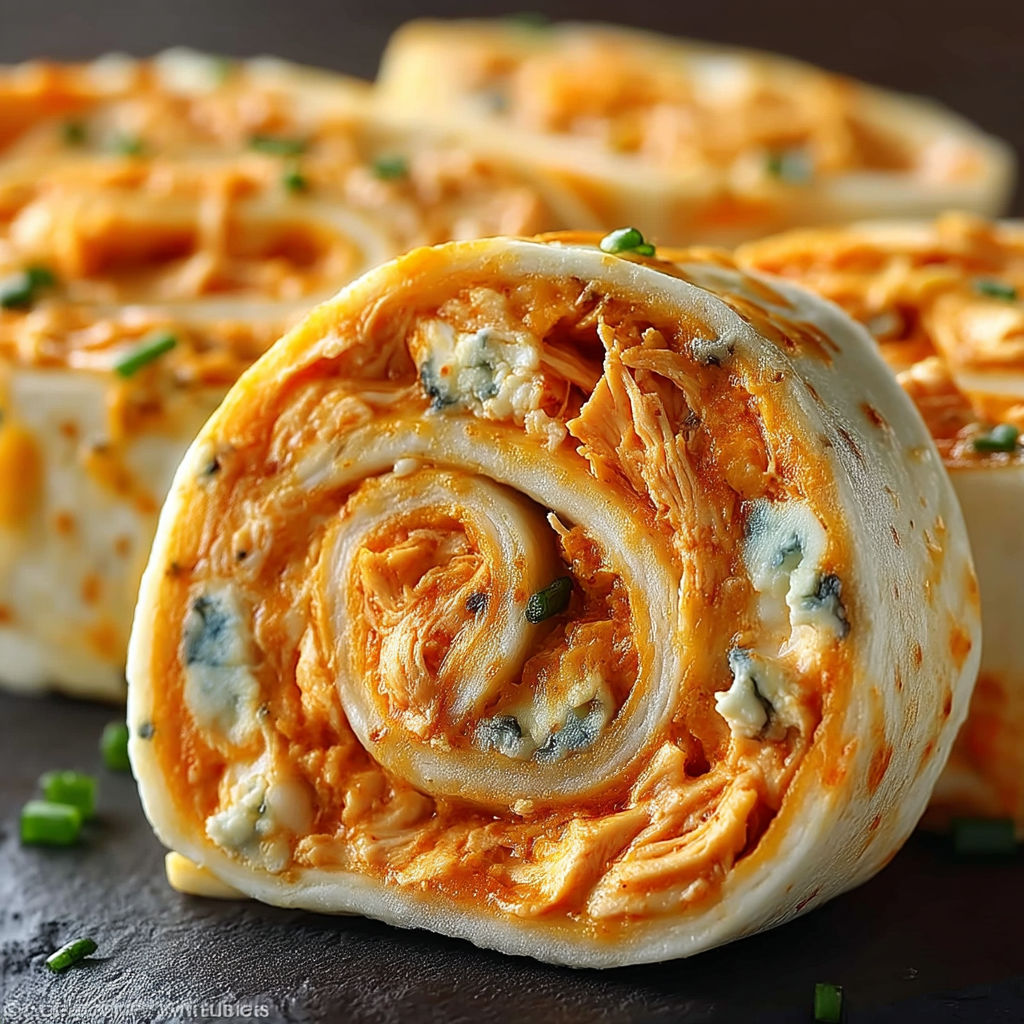 A food item with a blue and orange coloring.