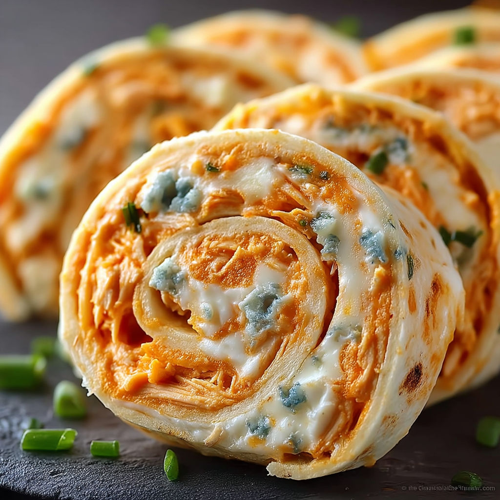 A food item with a blue topping.