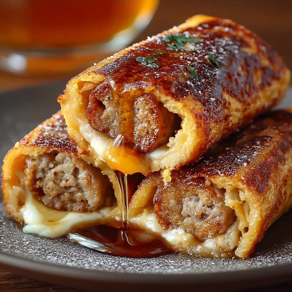 A plate of food with a sauce on it.