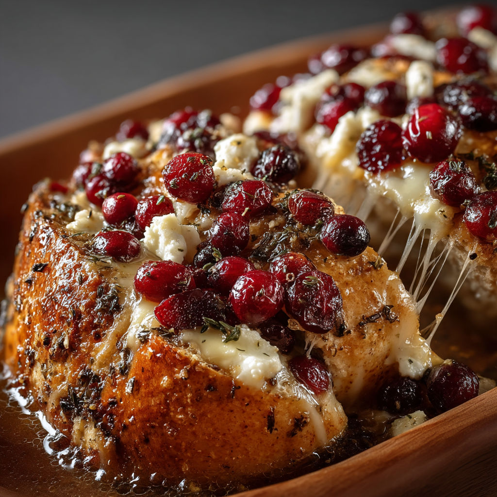 A dish of food with a cheese and berry topping.