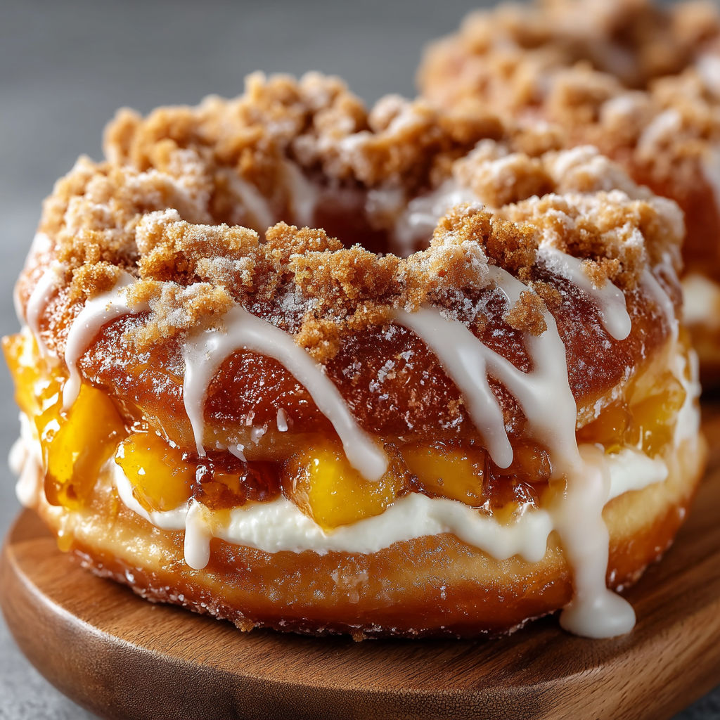A doughnut with a white frosting and a brown sugar topping.