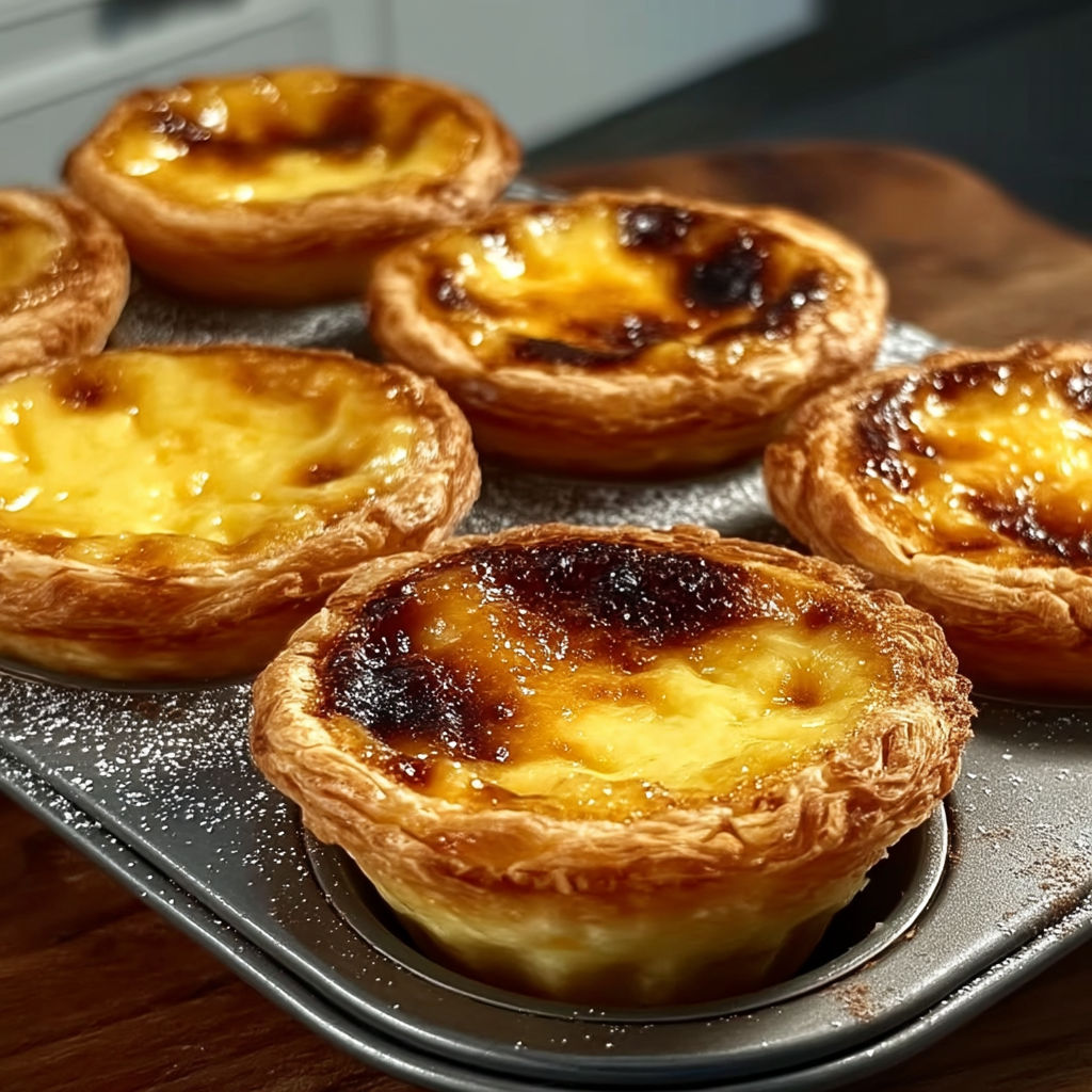A tray of pastéis de nata.
