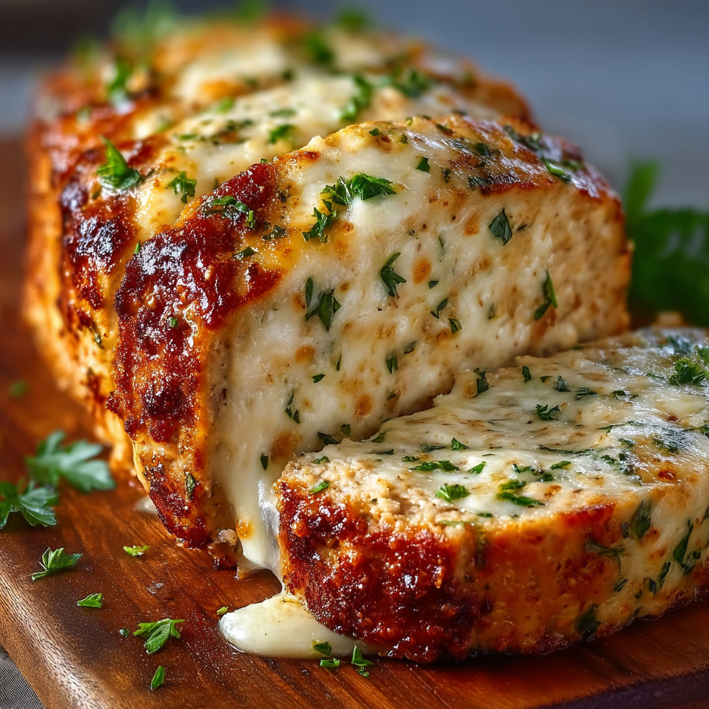 A slice of cheese and herb stuffed bread.