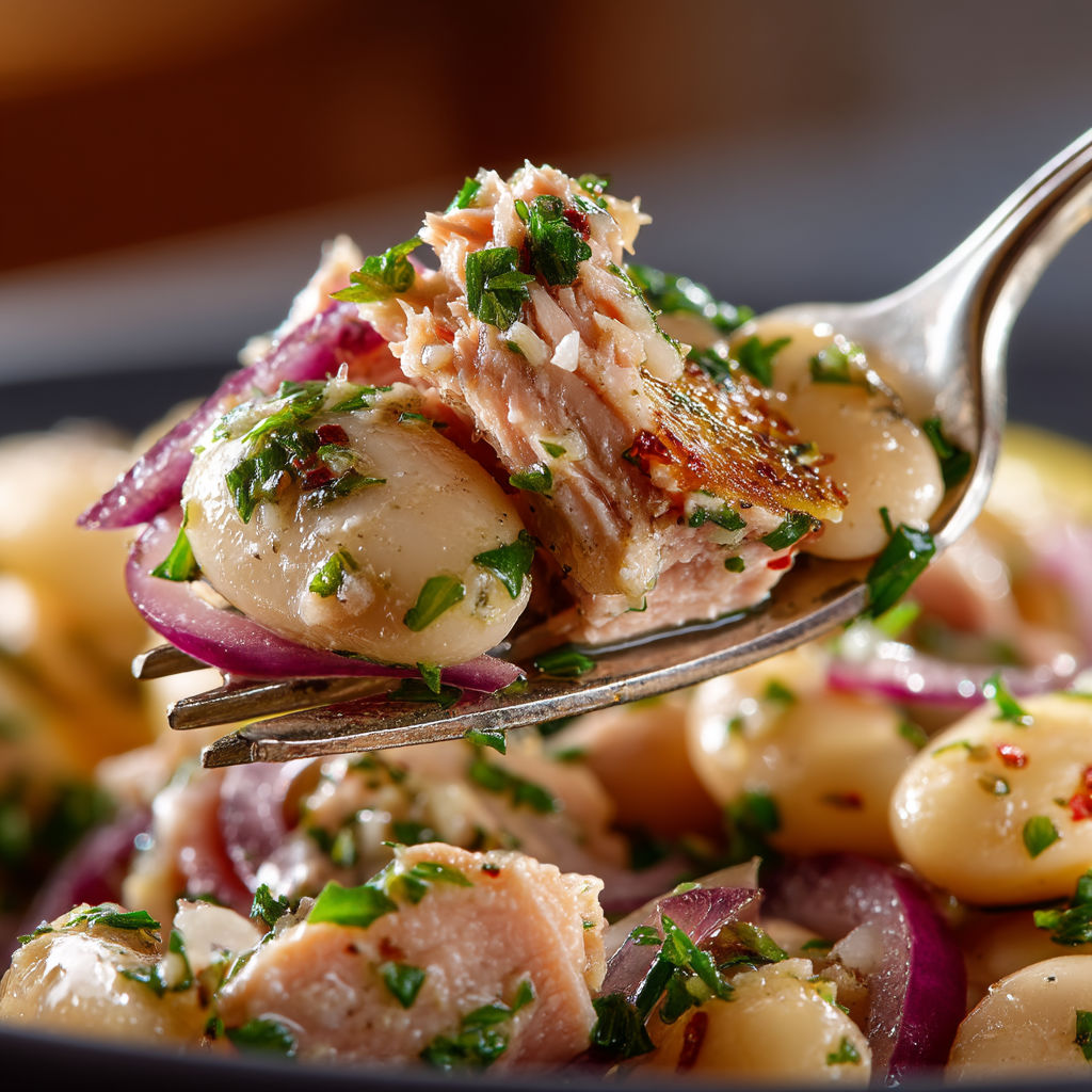 A fork is holding a piece of meat and vegetables.