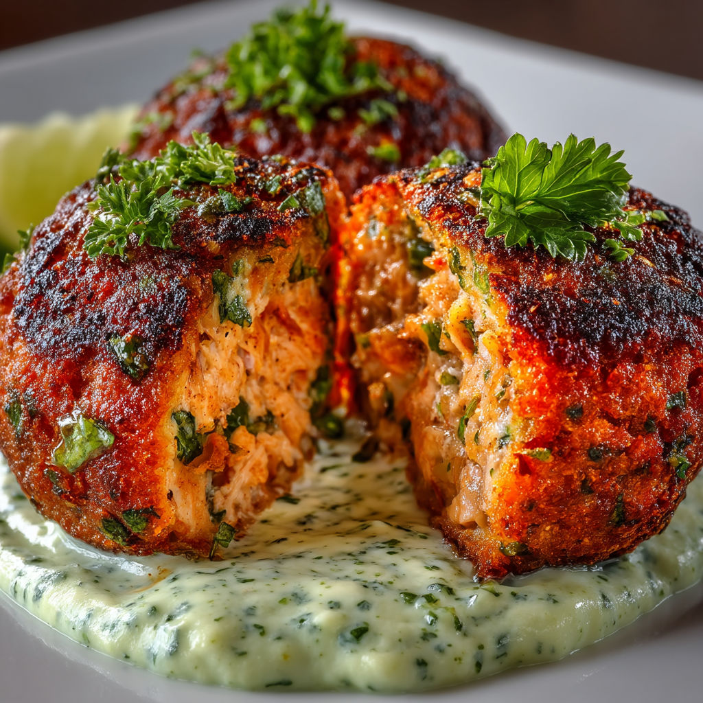 A plate of food with a sauce on it.