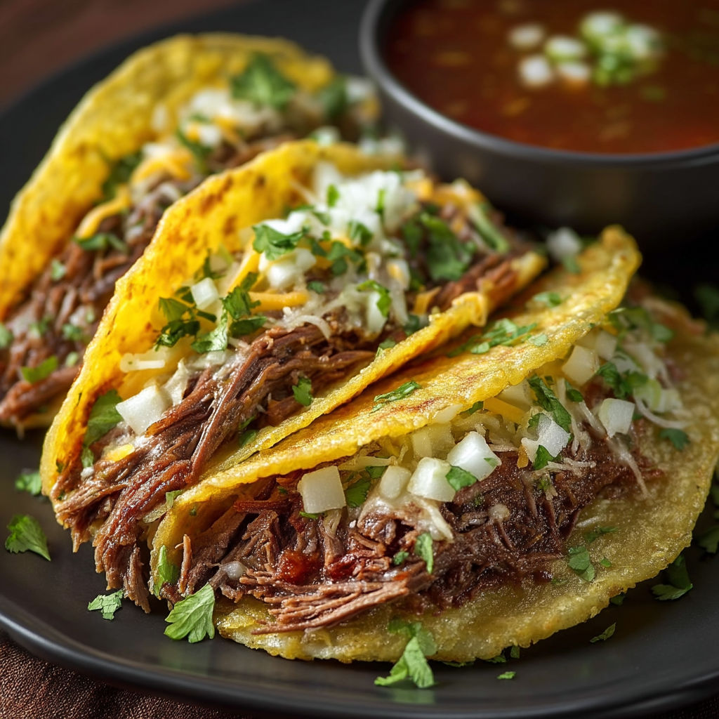 A plate of tacos with meat and onions.