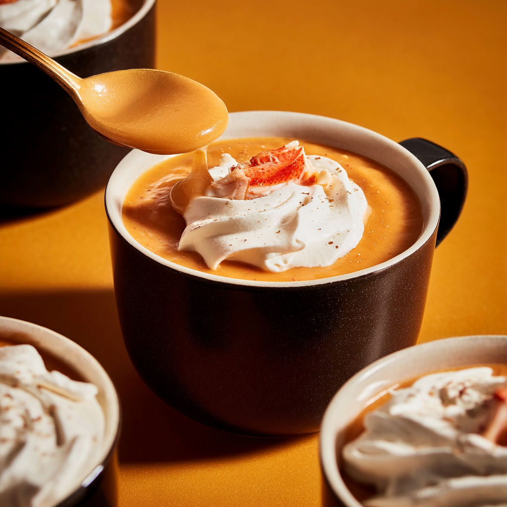 A cup of food with a spoon in it.