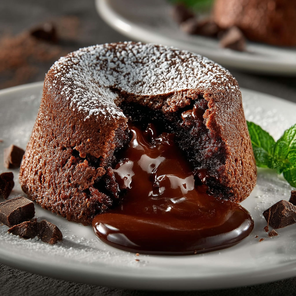 A chocolate cake with a drizzle of chocolate sauce.