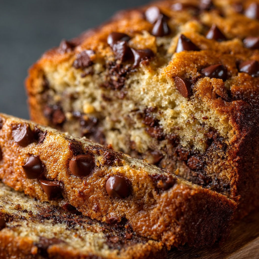 A slice of chocolate chip bread.