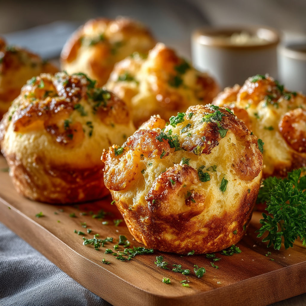 A plate of muffins with green toppings.