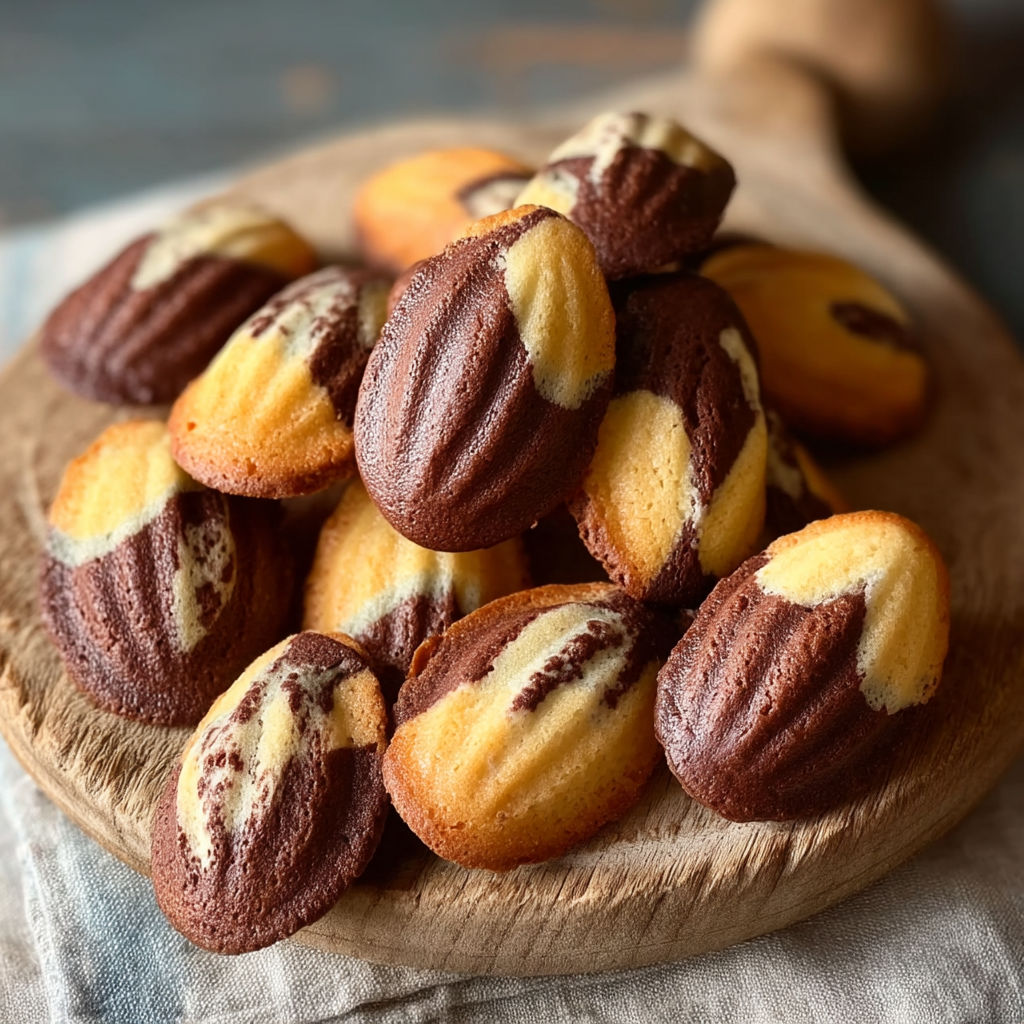 A wooden platter with a stack of cookies.