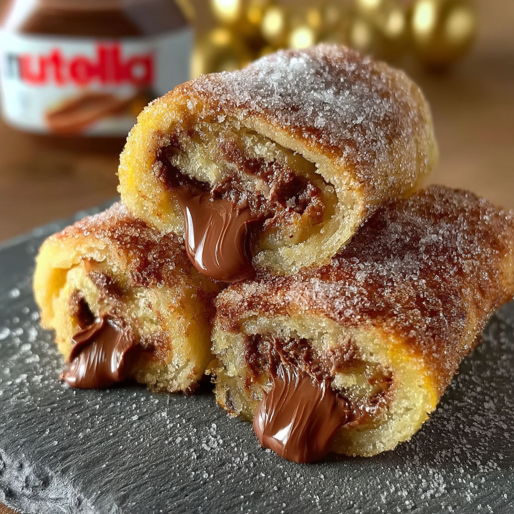 A chocolate covered pastry with Nutella inside.